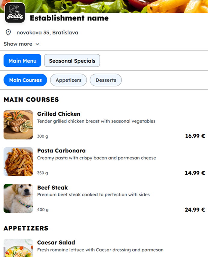 Šablóna menu 3